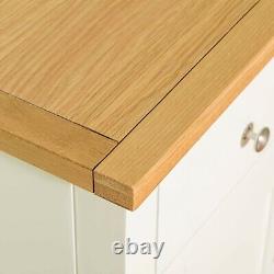 Farrow White Large Sideboard Cabinet Painted Solid Wood 3 Doors Storage Cupboard