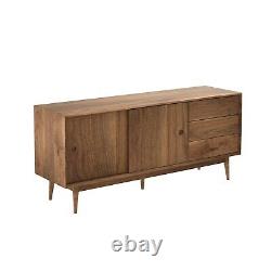 GRADE A2 Walnut Sideboard with Sliding Doors & Drawers Briana