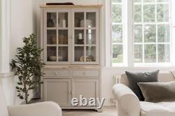 Glass Display Cabinet Large Dresser Cabinet Kitchen Furniture FLORENCE Truffle