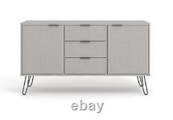 Grey Sideboard Cupboard With 2 Doors, 3 Drawers Living Room Storage Furniture