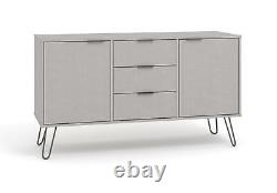 Grey Sideboard Cupboard With 2 Doors, 3 Drawers Living Room Storage Furniture