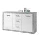 Greystone Concrete Grey And White Gloss Large Sideboard With 3 Drawers / 2 Doors