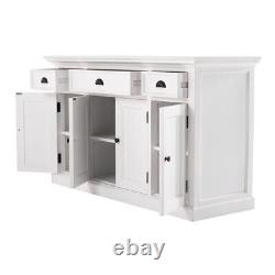 Halifax Wooden White Buffet Sideboard Large With 4 Doors 3 Drawers