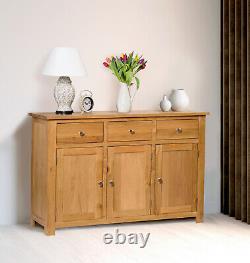 Hallowood Furniture Large Oak Sideboard, Wide Storage Cabinet, Solid Wood Unit