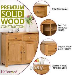 Hallowood Furniture Large Oak Sideboard, Wide Storage Cabinet, Solid Wood Unit