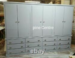 Handmade Deswbury (grey+silver Handles) 12 Drawers/6 Doors Large Wardrobe Not F