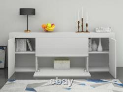 High Gloss Front Large Sideboard Cabinet 2 Doors 2 Drawers & 1 Flaps Cupboard