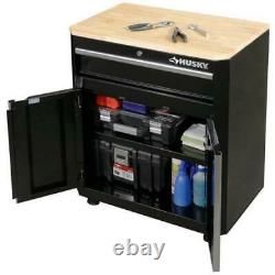 Husky Garage Base Cabinet Steel 1-Drawer 2-Door Black (28'' W x 33 H x 18)