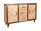 Industrial Mango Wood & Metal Frame 2 Door & 3 Drawers V Design Large Sideboard