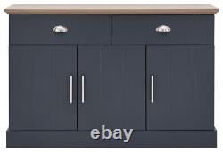 Kendal Large Sideboard with 3 Doors & 2 Drawers Modern Slate Blue