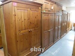 LARGE CHUNKY SOLID WOOD 2DOOR 2DOVETAILED DRAWER WARDROBE H216 W111cm SEE SHOP