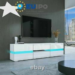 LED TV Unit Cabinet Large Storage Sideboard High Gloss Front Body Drawers Door