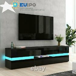 LED TV Unit Cabinet Large Storage Sideboard High Gloss Front Body Drawers Door
