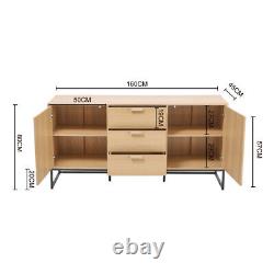Large 2 Door 3 Drawer Wood Kitchen Sideboard Cabinet Storage Table Cupboard