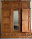 Large 3 Door Solid Pine Wardrobe With Five Drawers And Top Storage