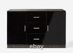 Large Black Sideboard Display Storage Cupboard