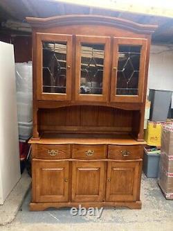 Large Brown Wooden Display Cabinet Dresser with Drawers & Cupboards Kitchen Unit