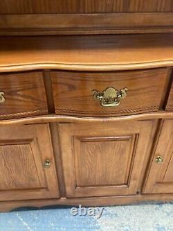 Large Brown Wooden Display Cabinet Dresser with Drawers & Cupboards Kitchen Unit