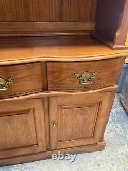 Large Brown Wooden Display Cabinet Dresser with Drawers & Cupboards Kitchen Unit