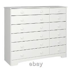 Large Chest Of 12 6+6 Drawers Bedroom Drawer Chests Clothing Cabinet White Wood