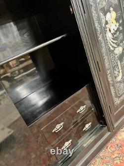 Large Chinese Wardrobe / Oriental Four Door Wardrobe / Chinoiserie Wardrobe