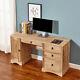 Large Computer Desk Home Office Studying Table Solid Pine With 1 Door 3 Drawers
