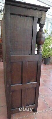 Large Country Oak Marquetry Inlaid Court Cupboard 1653 Free Shipping To England
