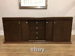 Large Heavy Solid American Buffet 4 Drawer Sideboard With Sliding Doors