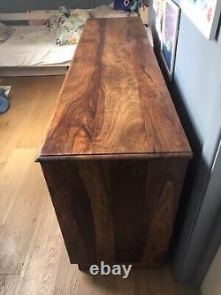 Large Indian Sideboard Cupboard Drawers Solid Exotic Wood Like Oak