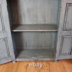 Large Indian Wooden Cupboard Rustic Unit With 2 Doors Vintage Cupboard