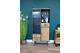 Large Industrial Style Wooden And Metal Wine Cabinet With Glass Door 7375