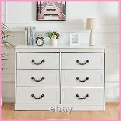 Large Modern White Chest Of 6 Drawers Bedroom Bedside Storage Furniture Cabinet