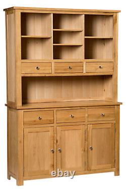Large Oak Sideboard Top Wide Storage Dresser Top Solid Wood Unit