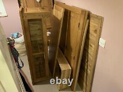 Large Oak Wardrobe 3 Door, 2 Drawers, Clothes Rail. Very Solid, Heavy