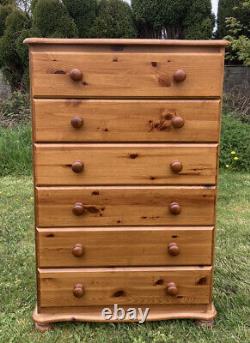 Large Pine Chest Of Drawers Six Drawer
