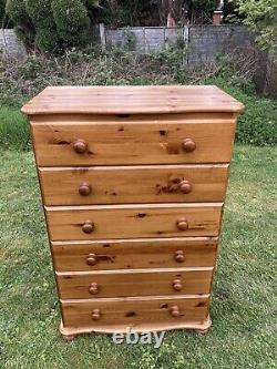 Large Pine Chest Of Drawers Six Drawer