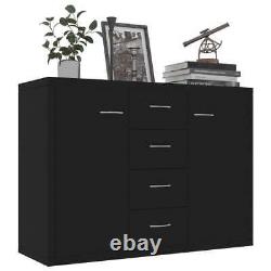 Large Rectangular Wooden Sideboard Storage Unit Cabinet With 4 Drawers 2 Doors