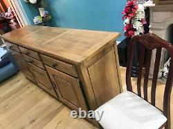 Large Rustic Solid Vintage Oak Haberdashery Chest Drawers Sideboard Cabinet