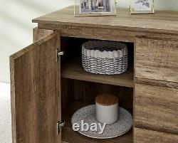 Large Sideboard Cabinet Brown Modern Cupboard Living Room Dining Buffet 3 Drawer