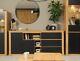 Large Sideboard Cabinet Storage Dresser Drawers Oak/black Oak Effect Walton