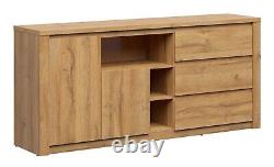 Large Sideboard Cabinet Storage Dresser Drawers Unit Oak Effect Scandi Walton