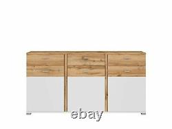 Large Sideboard Dresser Oak / White Cabinet with Drawers Storage Unit Alamo