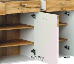 Large Sideboard Dresser Oak / White Cabinet with Drawers Storage Unit Alamo