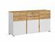 Large Sideboard Dresser Storage Unit 3 Door 3 Drawer Oak Effect White Matt Alamo
