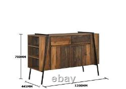 Large Sideboard Storage Rustic Cabinet Cupboard Furniture Cupboard Metal Frame