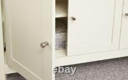 Large Sideboard Storage Unit 2 Drawers 3 Door Cupboards Cabinet Lancaster Cream