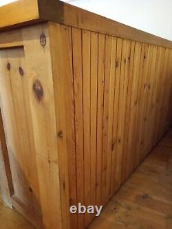 Large Solid Chunky Wood Handmade Sideboard Cupboard Pine VGC 1.8m long