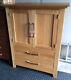 Large Solid Oak Chest Of Drawers With Doors Cupboard Unit Bedroom Bathroom Vgc