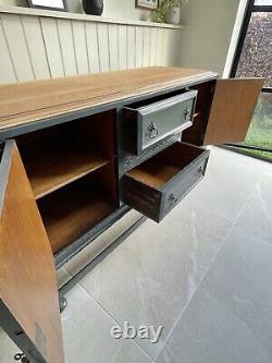 Large Solid Oak Painted Sideboard Kitchen Dresser Modern Decor In Charcoal Grey