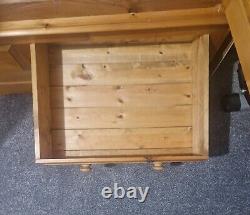 Large Solid Pine 4 Door Double Wardrobe With Drawers, used but great condition